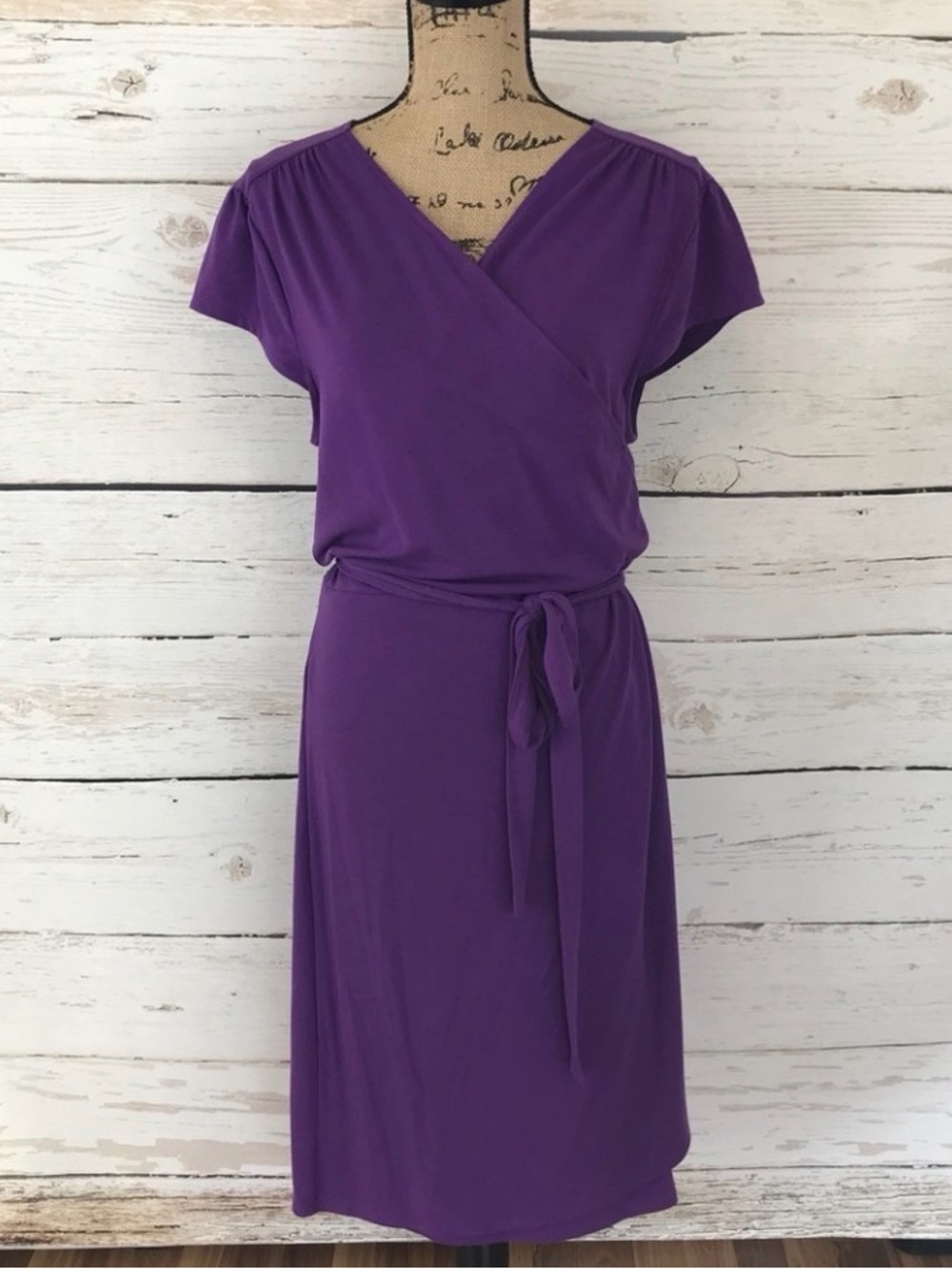 NWT Old Navy royal purple, short-sleeve wrap dress, XL Tall